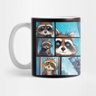 Street Cats need your Support - Vintage Raccoon Comic Cartoon Sticker T-shirt Mug